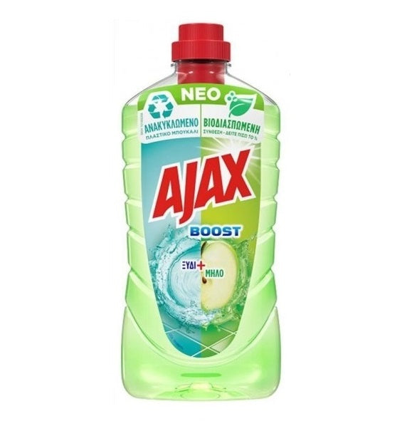 Ajax Boost Υγρό Πατώματος 1Lt Άρωμα Ξύδι & Μήλο