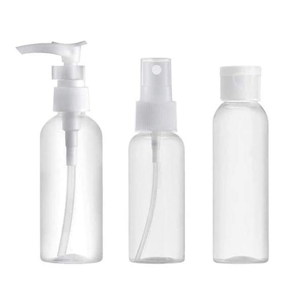 Πλαστικά Μπουκαλάκια Ταξιδίου Tns 100ml σε Διάφορα Χρώματα Σετ 3Τμχ