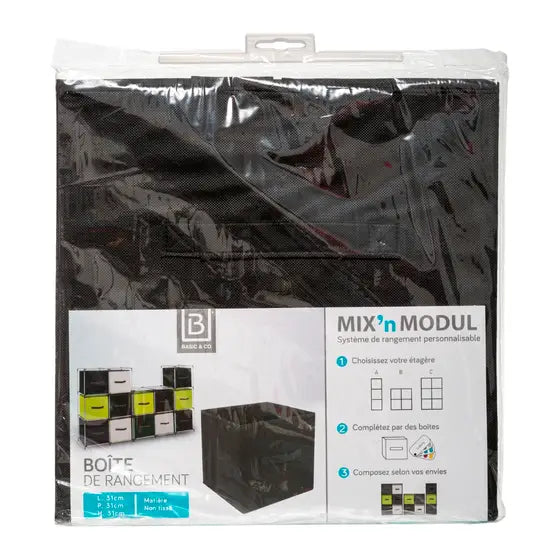 Υφασμάτινο Κουτί Αποθήκευσης Tns Μαυρο με Διαστάσεις 31x31x31cm