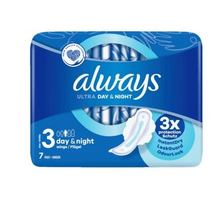 Σερβιέτες Always Ultra Night Flex & Fit Εξτρά Μεγάλο Μέγεθος με Φτερά 7Τμχ