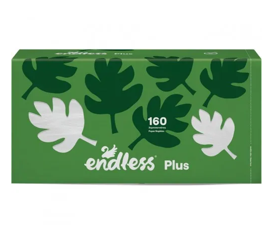 Χαρτοπετσέτες 252gr Endless Plus 30x30cm 160Τμχ