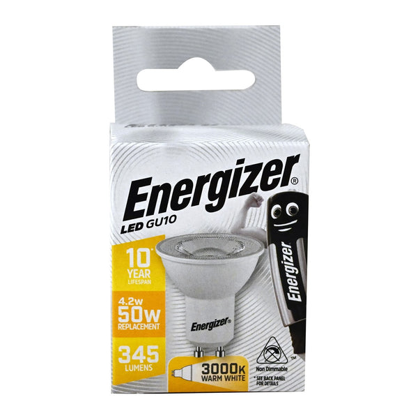 Λάμπα Energizer Led GU10, 4.2W(50W), 3000K, 345LM - Θερμός Φωτισμός
