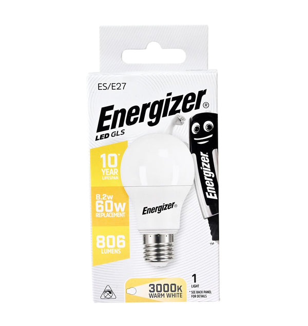 Λάμπα Βιδωτή Energizer Led E27, 8.8W(60W), 3000K, 806 LM - Θερμός Φωτισμός