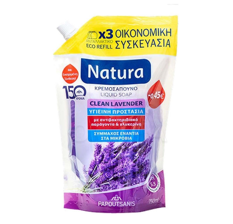 Natura Ανταλλακτικό Κρεμοσάπουνο 750ml Λεβάντα