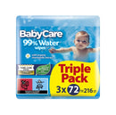 Baby Care 99% Water Μωρομάντηλα 3x72Τμχ