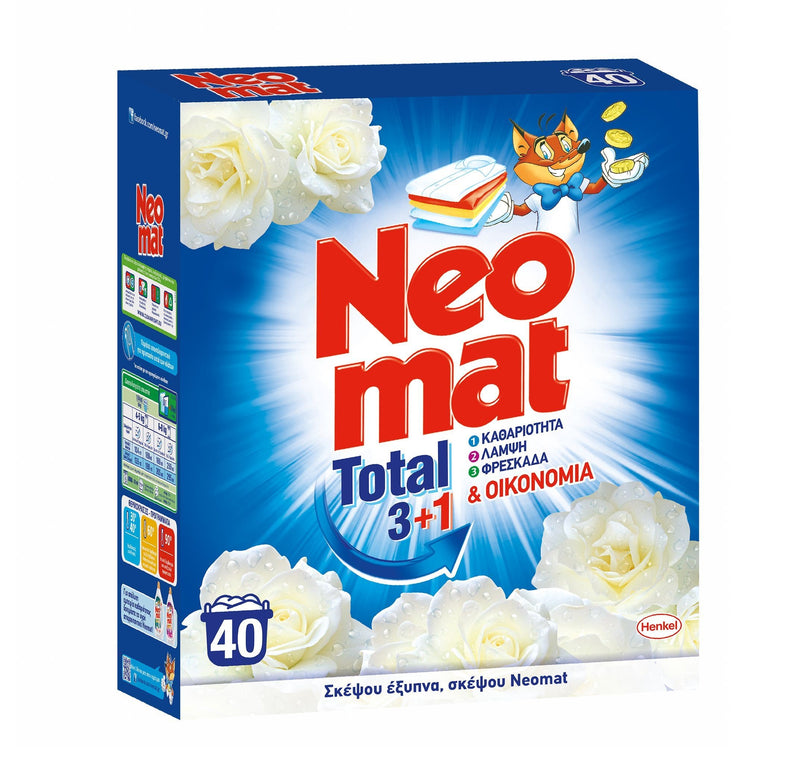 Neomat Σκόνη Πλυντηρίου 3+1 40Μεζ Φρεσκάδα Μπλέ 2Kg