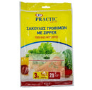 Σακούλες Τροφίμων με Zipper 22x29 Practic 20τμχ