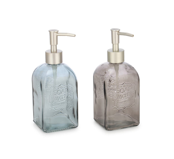 Δοχείο Κρεμοσάπουνου Viosarp Vintage Γυάλινο 500ml 7x19cm σε 2 Χρώματα