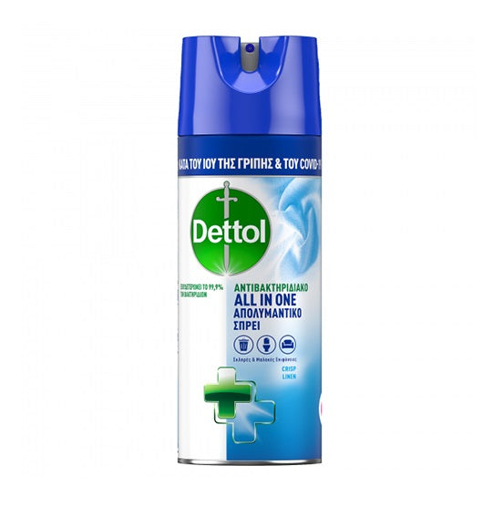 Dettol All in One Advance Καθαριστικό Spray Γενικής Χρήσης με Απολυμαντική Δράση Crisp Linen 400ml