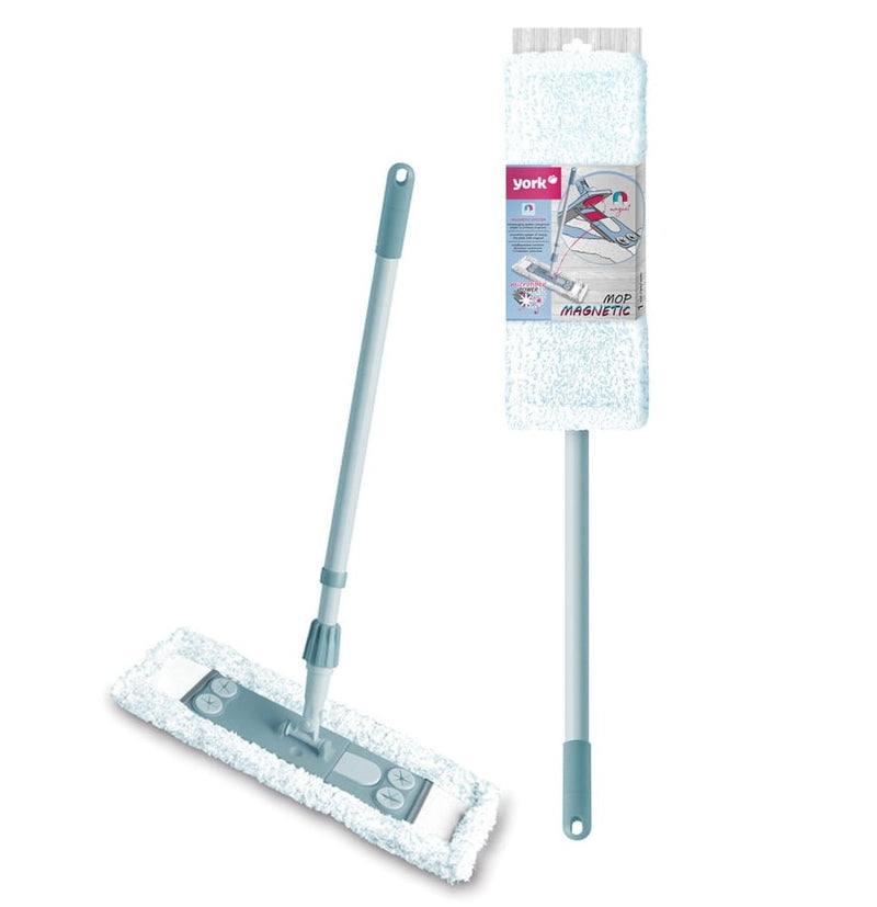 Επίπεδη Σφουγγαρίστρα Μαγνητική με Μικροΐνες York Mop Magnetic Zapas με Τηλεσκοπική Λαβή 145cm (YK8169)