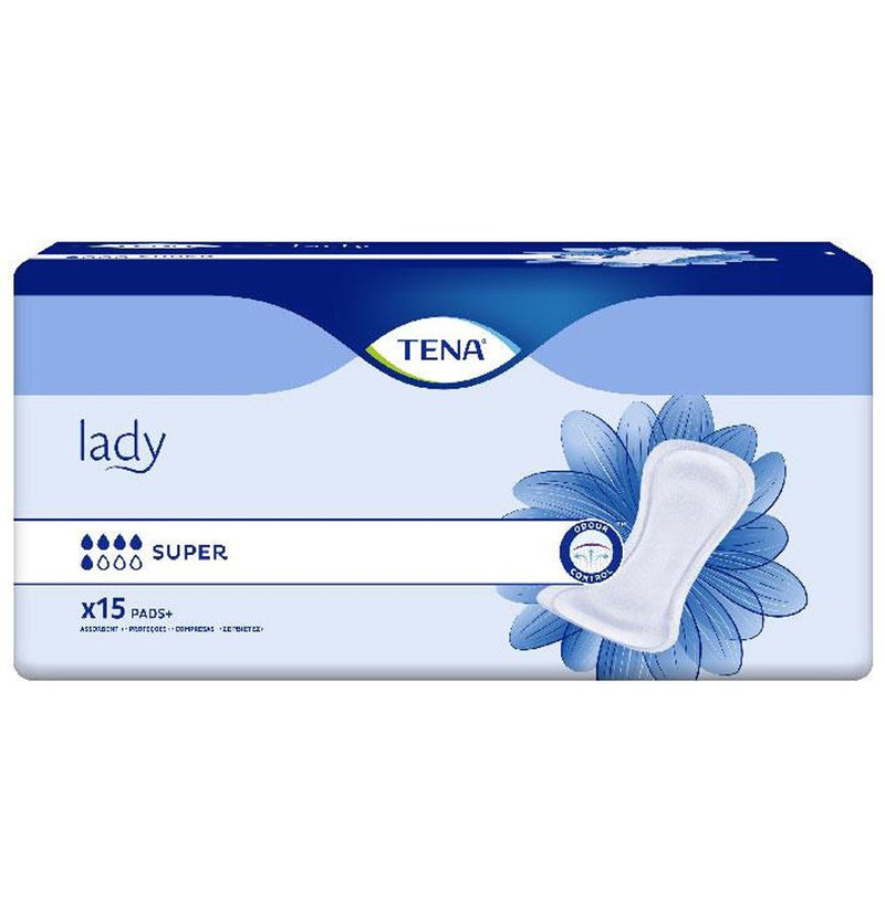 Σερβιέτες TENA Lady Super Υπεραπορροφητικές Μεγάλο Μέγεθος 15Τμχ