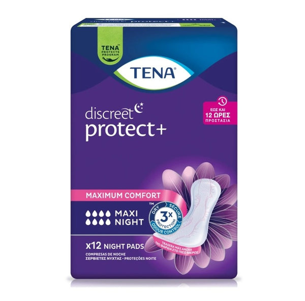 Σερβιέτες TENA Lady Discreet Maxi Night Μεγάλο Μέγεθος 12Τμχ