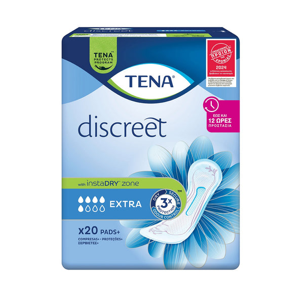 Σερβιέτες TENA Lady Discreet Extra with InstaDry Zone Κανονικό Μέγεθος 20Τμχ