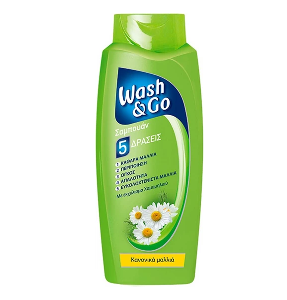 Wash & Go Σαμπουάν με 5 Δράσεις για Κανονικά Μαλλιά με Εκχύλισμα Χαμομηλιού 400ml