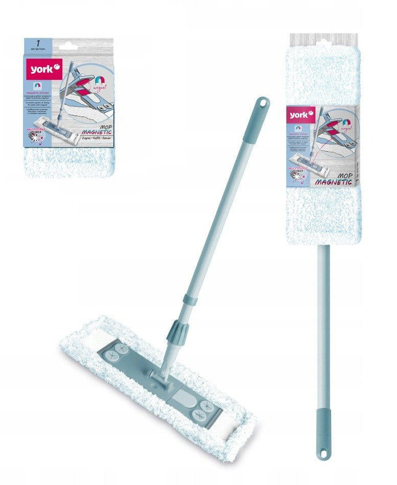 Επίπεδη Σφουγγαρίστρα Μαγνητική με Μικροΐνες York Mop Magnetic Zapas με Τηλεσκοπική Λαβή 145cm (YK8169)