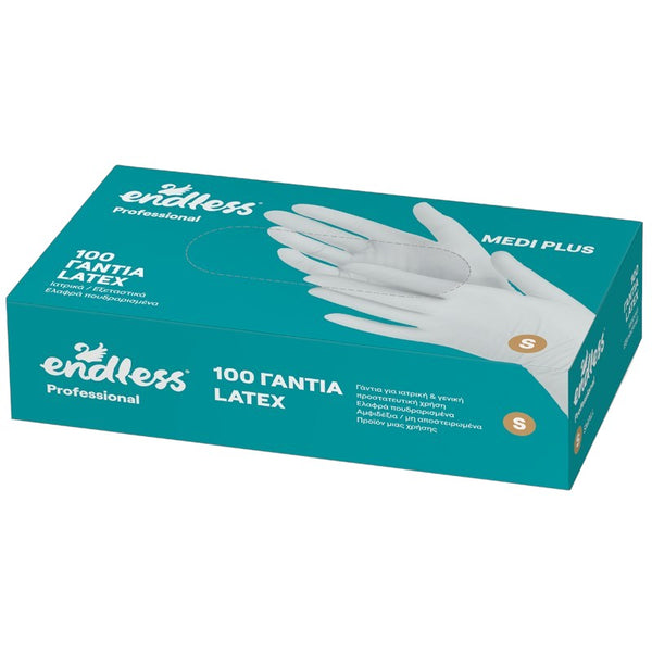 Γάντια Latex Endless Medi Plus Ελαφρά Πουδραρισμένα Μικρό Μέγεθος 100Τμχ