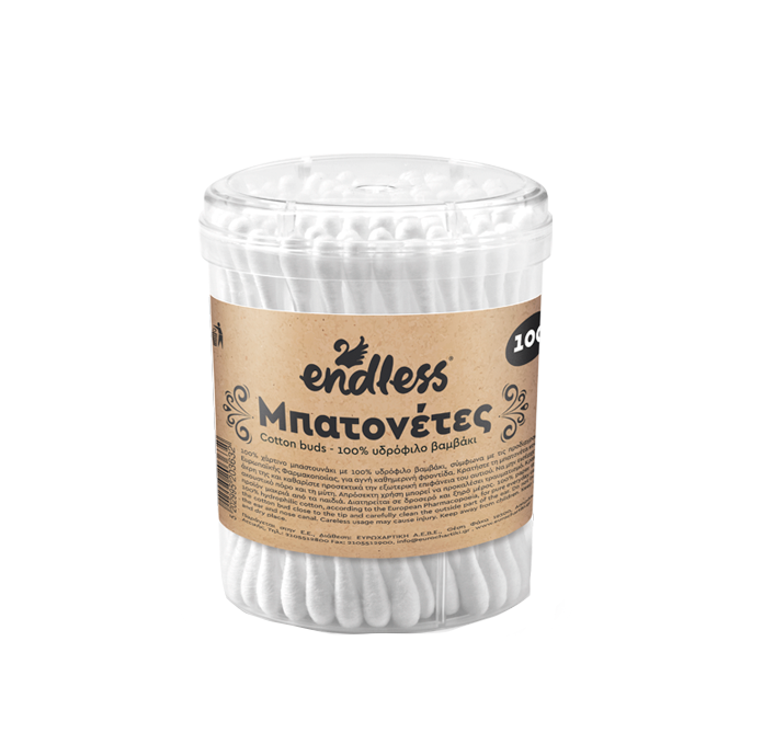Μπατονέτες Endless με 100% Υδρόφιλο Βαμβάκι 100Τμχ