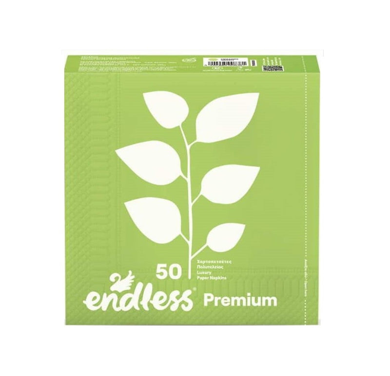 Χαρτοπετσέτες 185gr Endless Premium Πολυτελείας 33x33cm 50Τμχ Λαχανί