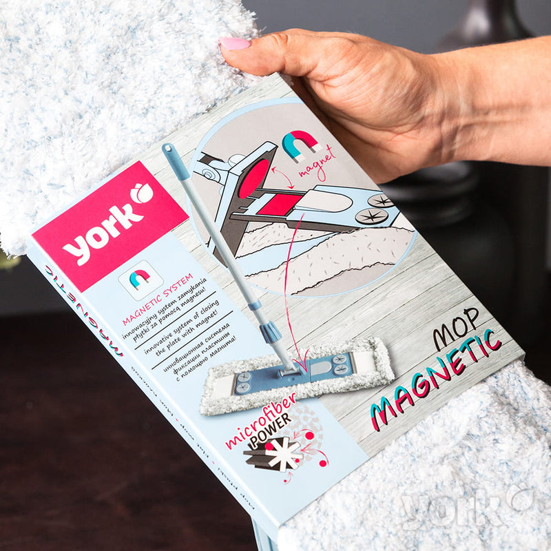 Επίπεδη Σφουγγαρίστρα Μαγνητική με Μικροΐνες York Mop Magnetic Zapas με Τηλεσκοπική Λαβή 145cm (YK8169)