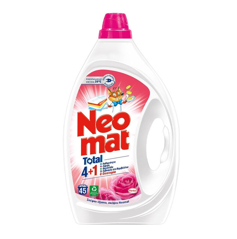 Neomat Υγρό Πλυντηρίου 45Μεζ Άνθη Τριανταφυλλιάς 2.025Lt