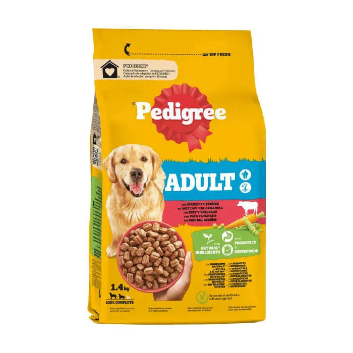 Pedigree Κροκέτα Σκύλου 1.4kg σε Γεύση Μοσχάρι & Λαχανικά