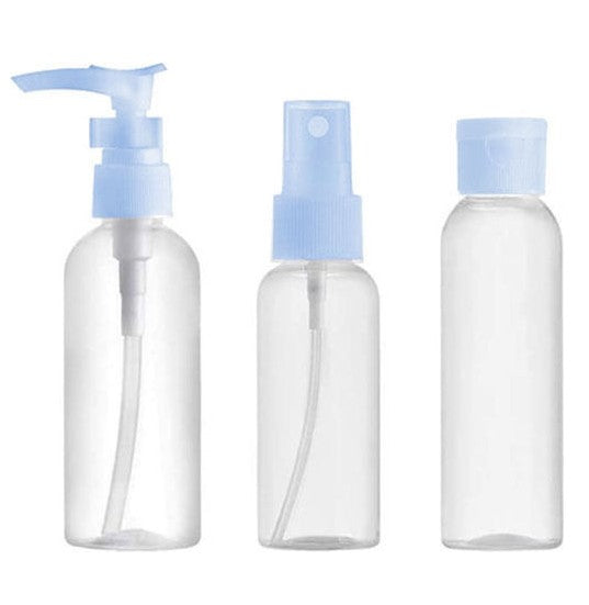 Πλαστικά Μπουκαλάκια Ταξιδίου Tns 100ml σε Διάφορα Χρώματα Σετ 3Τμχ