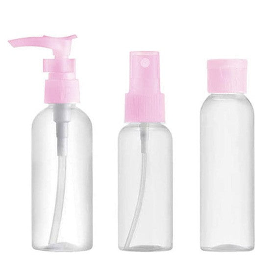 Πλαστικά Μπουκαλάκια Ταξιδίου Tns 100ml σε Διάφορα Χρώματα Σετ 3Τμχ