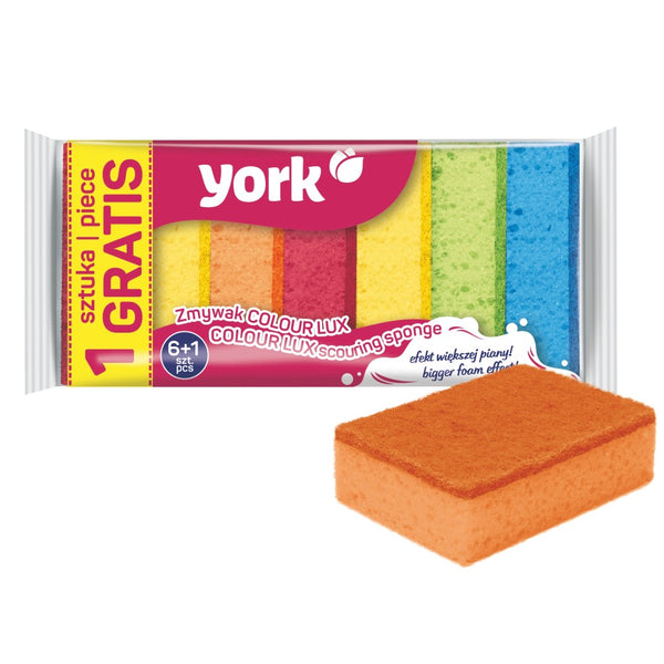 Σφουγγάρι Κουζίνας York Colour Lux Σετ 6τμχ+1τμχ Δώρο (YK3018)