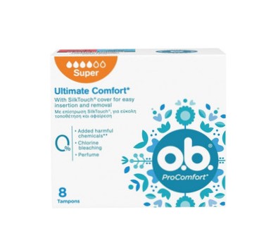 Ταμπόν O.B ProComfort Silktouch με Αυξημένη Ροή 8Τμχ