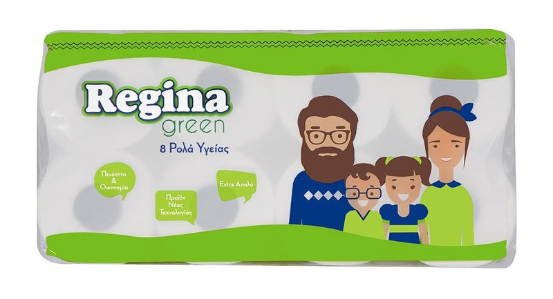 Χαρτί Υγείας Regina Πράσινο 8 Ρολά 2 Φύλλων 63gr