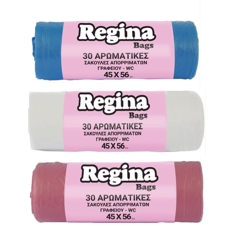 Σακούλες Regina W.C. 45x56 Λευκό-Ροζ-Σιελ 95gr