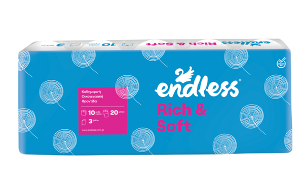 Χαρτί Υγείας Endless Rich & Soft 10 Ρολά 3 Φύλλων 95gr