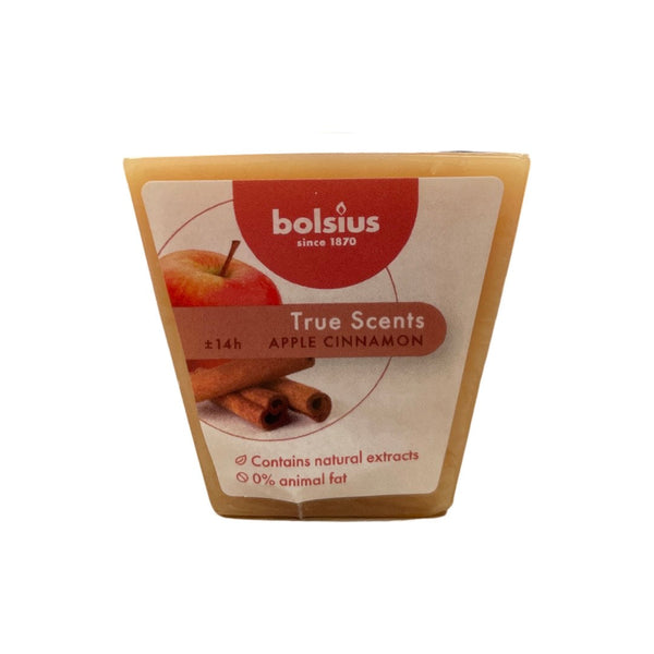 Αρωματικό Κεράκι Τετράγωνο 48/48mm Bolsius True Scents -Μήλο Κανέλα (Τεμάχιο)