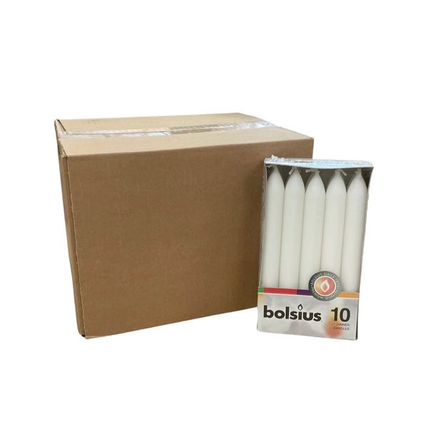 Κεριά Κηροπηγίου(Σπαρματσέτα) 170/20mm Bolsius 10άδα - Λευκό(Κιβώτιο-12τμχ)