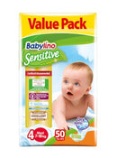 Βρεφικές Πάνες No.3 Babylino Sensitive με Χαμομήλι 56Τμχ