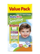 Βρεφικές Πάνες No.7 Babylino Sensitive με Χαμομήλι 36Τμχ