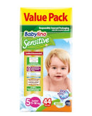 Βρεφικές Πάνες No.5 Babylino Sensitive με Χαμομήλι 44Τμχ